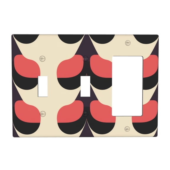 Pattern Switch Cover Decorative Wall Plate 3-Gang 2-Toggle 1-Decor Standard Size