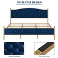 thumbnail image 2 of Yiwa Full Size Bed Frame, Platform Bed Frame with Fabric Upholstered Headboard, Easy Assembly, Blue, 2 of 6