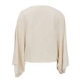 thumbnail image 6 of Women Lightweight Cardigan Open Front 3/4 Sleeve Shawls Wraps Bell Sleeve Kimono Cardigan (Beige XL), 6 of 7