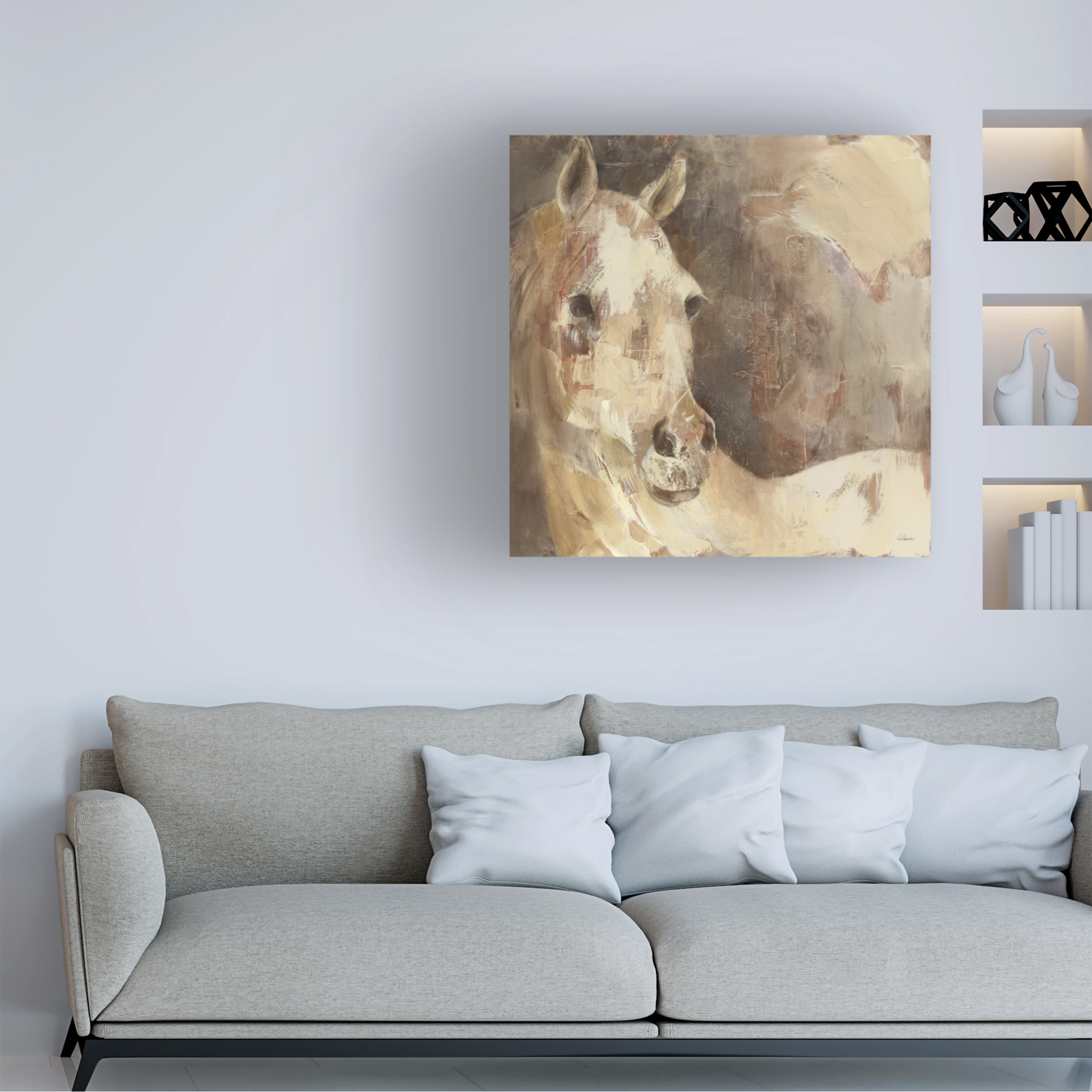 Trademark Fine Art 'Jasmine White Horse' Canvas Art by Albena Hristova
