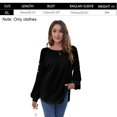 thumbnail image 2 of Camisetas de manga larga para mujer, estilo casual, holgadas, de otoño (negro), 2 of 5