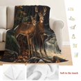 thumbnail image 5 of Autumn Deer Blanket Soft Cozy Warm Throw Blanket for Couch, Plush Fuzzy Flannel Fleece Blankets for Sofa, Forest River Elk Vintage Bed Blankets Lightweight Gifts for Women, 50"x80", 5 of 9
