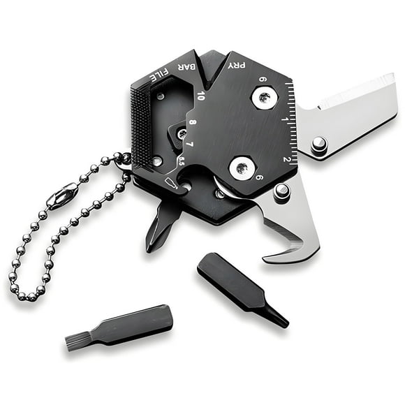 RKSTN keychain Multifunctional Keychain Gear Outdoor Keychain Screwdriver Repair Tools Mini