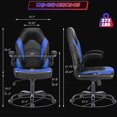 thumbnail image 3 of Sweetcrispy Computer Gaming Desk Chair - Ergonomic Office Executive Adjustable Swivel Task PU Leather Racing Chair with Flip-up Armrest for Adults, Kids, Men, Girls, Gamer, Black Blue, 3 of 7