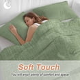 thumbnail image 4 of 3 Piece Vintage Forest Green Duvet Cover Set Queen Size,Microfiber Comforter/Quilt Cover with Corner Ties and 2 Pillowcases,Farmhouse Retro Solid Color Linen Texture Soft Bedding with Zipper Closure, 4 of 8