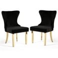 thumbnail image 2 of Furniture of America Vera Glam Nailhead Trim Dining Chairs, Black and Gold (Set of 2), 2 of 15