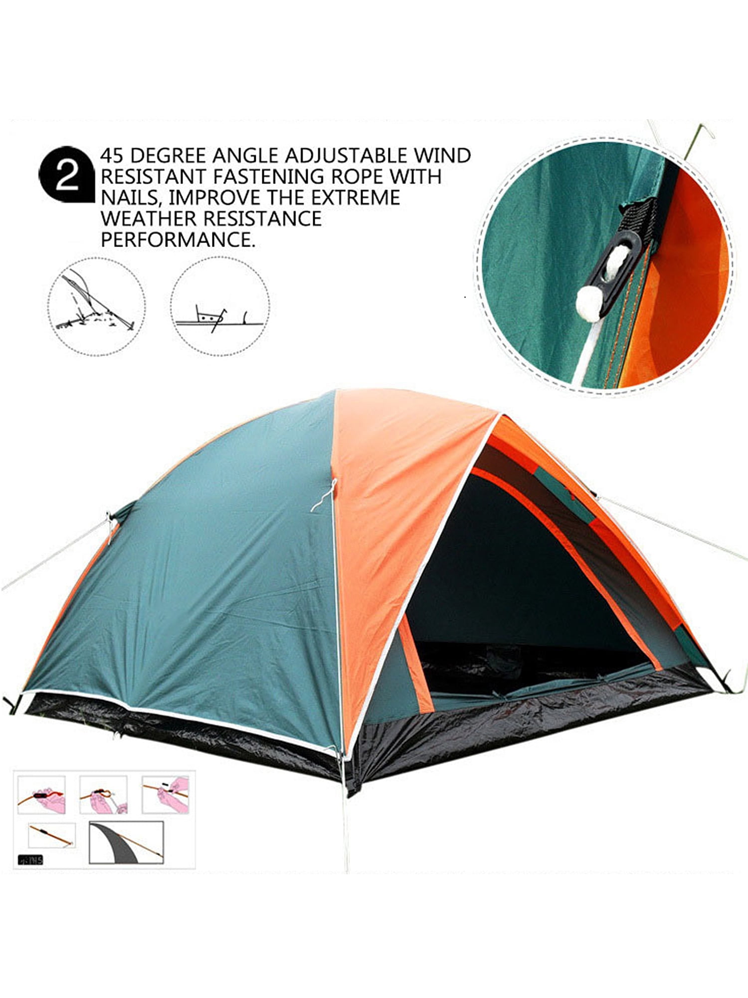 tents for winter living on 4 Person Waterproof Double Layer Outdoor Camping Winter Tent For Rest Travel Us Walmart Com Walmart Com