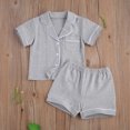 thumbnail image 3 of Gupgi 1-7Y Toddler Pajama Set Kids Single Breasted Short Sleeve Tops+Shorts, 3 of 5
