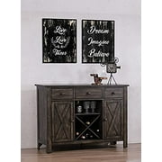 Kings Brand Furniture - Lewiston Wood Dining Room Server - Buffet Cabinet, Brown