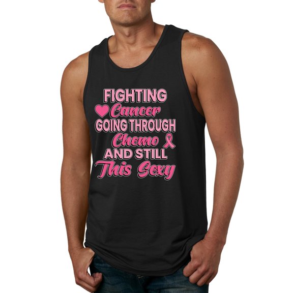 Wild Bobby, Fighting Cancer And Still Sexy, Breast Cancer Awareness, Men Graphic Tank Top, Black, Small