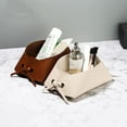 thumbnail image 3 of Storage Bag Space-saving Folding Faux Leather Hallway Desktop Sundries Organizer Home Supplies, 3 of 8
