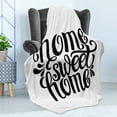 thumbnail image 4 of Saying Soft Flannel Fleece Throw Blanket, Calligraphic Words for Housewarming and Greeting Parties Monochrome Design, Cozy Plush for Indoor and Outdoor Use, 50" x 70", Black White, by Ambesonne, 4 of 5