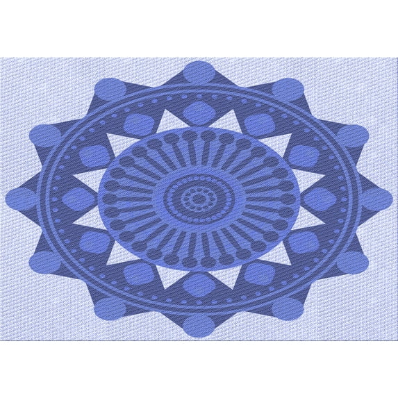 Ahgly Company Machine Washable Indoor Rectangle Transitional Blue Angel Blue Area Rugs, 4' x 6'