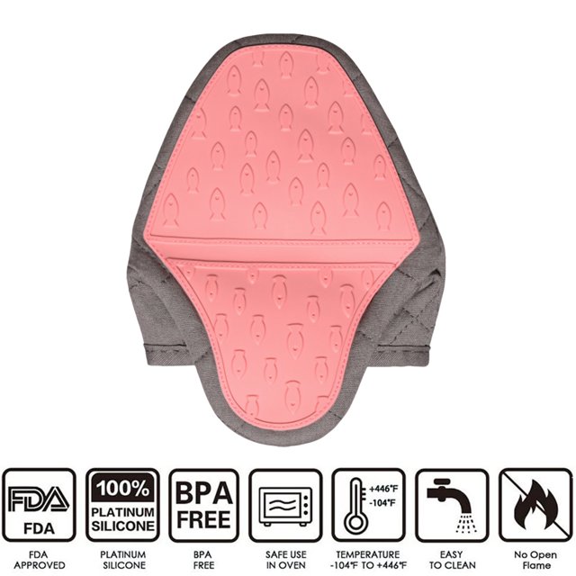 RKSTN Silica Gel Baking Mitt One Baking Gloves Kitchen Insulation Gloves Left and Right Hand Use Withstand High Temperature Soft Can Be Used for Long and Easy to Clean Kitchen Gadgets