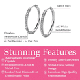 thumbnail image 3 of Cate & Chloe Pack of 3 - Bianca 18k White Gold Plated 25mm Hoop Earrings with Swarovski Crystals for Women, 3 of 10