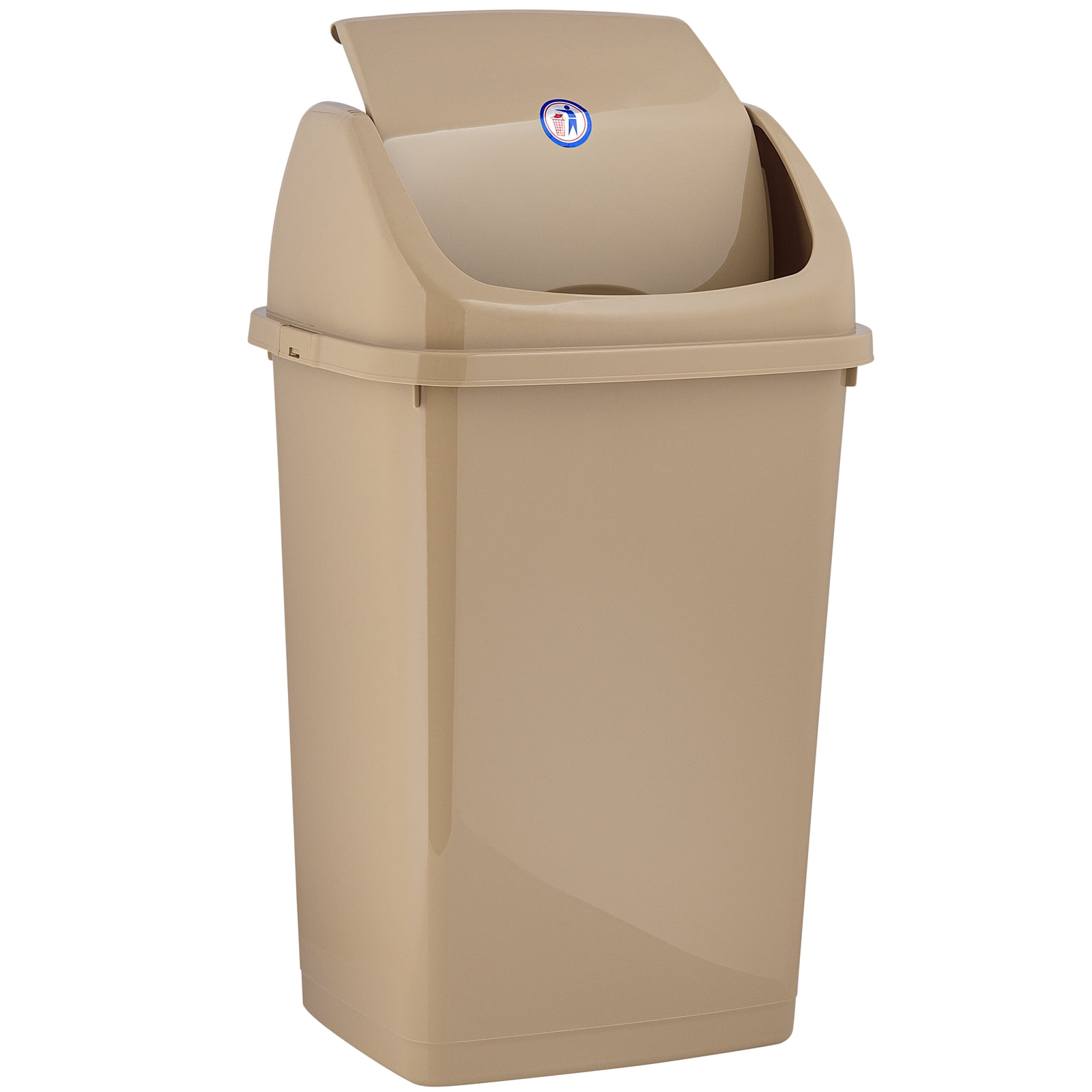 Superio Large Kitchen Trash Can 13 Gallon Beige 2 Pack Swing Top Trash Can with Lid, 52 Qt Waste Bin for Kitchen, Garage, Indoor and Outdoor Trash Can