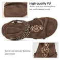 thumbnail image 3 of Sandals for Women Flats Shoes with Elastic Ankle Strap Comfortable Bohemian Sandals Summer Shoes, 3 of 3