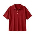thumbnail image 4 of Womens Polo Shirts Short Sleeve Solid Waffle Knit Polo Shirt Casual Collar Button Front Top Red XXL, 4 of 4
