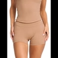 thumbnail image 1 of Pantalones Cortos Deportivos de Yoga de Alta Elasticidad para Mujer - Cintura Alta, Informales, Cómodos y Cómodos Caqui M, 1 of 6