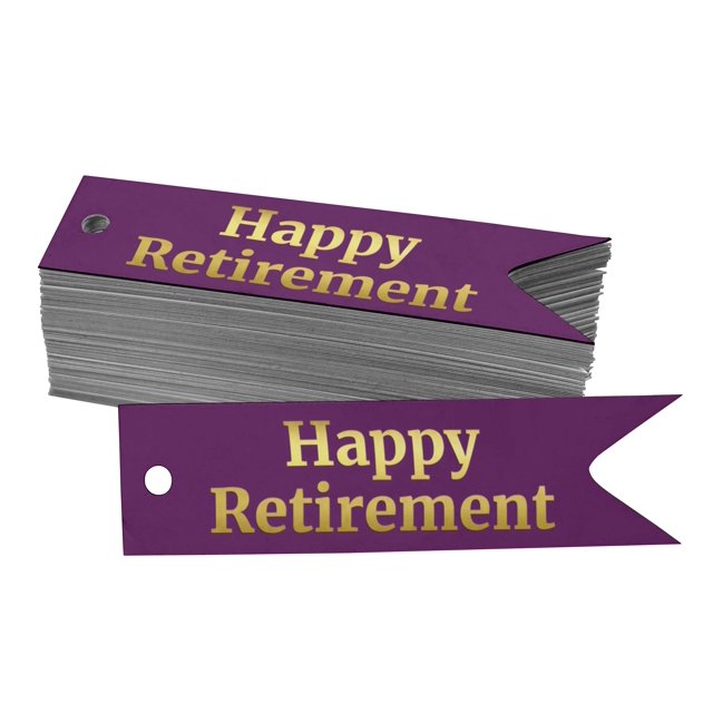 Inkdotpot Pack Of 100 Happy Retirement Favor Paper Tags Craft Real Gold Foil Hang Tags