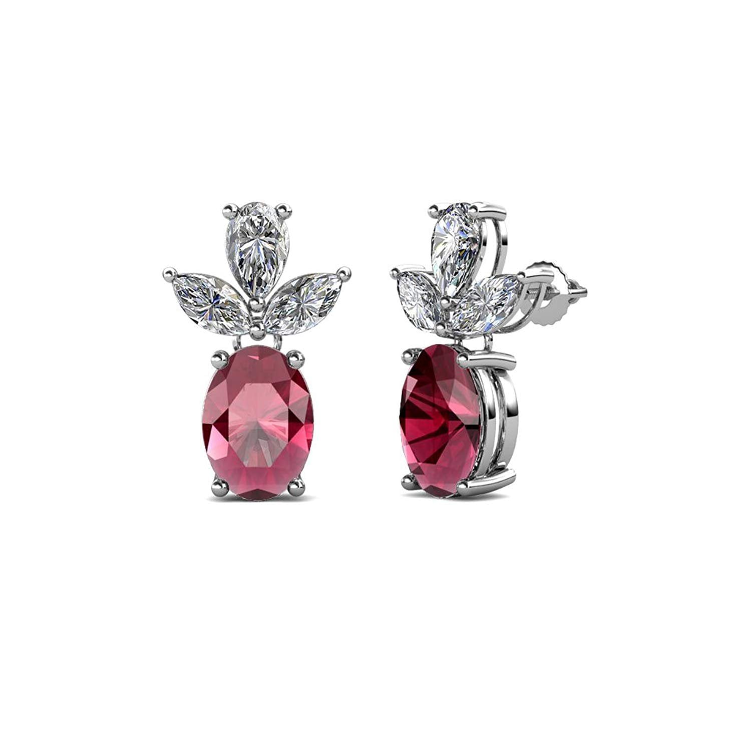 Details about   Fine Jewelry Gemstone Natural Rhodo Light  Earrings