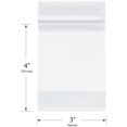 Zipper Reclosable Plastic Bags With White Block, 2 Mil, 3 x 4 (Case of