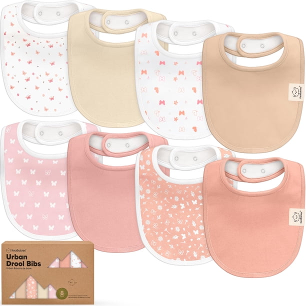 Baberos KeaBabies de algodón orgánico, paquete de 8 unidades, para bebés de 0 a 24 meses