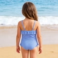thumbnail image 4 of Mceream Girls One Piece Swimsuit Quick Dry Ruffle Striped Swimwear Summer UPF50+ Sun Protection Beachwear Bathing Suit for 4-7 Years, 4 of 9