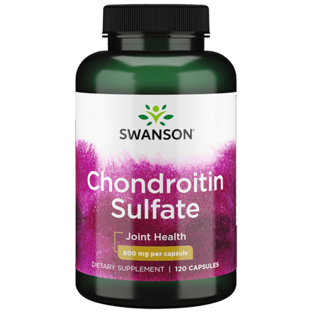 Swanson Chondroitin Sulfate - Natural Supplement Promoting Joint Health & Flexibility - Supports Cartilage Production & Maintenance - (120 Capsules, 600mg Each)