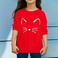 thumbnail image 2 of ibiyuan Girls T Shirts Size 12,Toddler Boys Girls Autumn Long Sleeve Cartoon Cat Prints T Shirt Tops, 2 of 4
