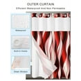 thumbnail image 2 of No Hook Cloth Fabric Shower Curtain with Snap in Liner, Red Striped Ombre Waterproof Shower Curtains Set with See Through Top Window, Modern Red Moire Geometric Bath Curtains Shower 60"x72", 2 of 6