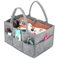 thumbnail image 1 of Organizador de pañales, bolsa de pañales portátil, organizador de pañales de bebé de fieltro con compartimentos intercambiables para artículos de bebé, toallitas, 1 of 4