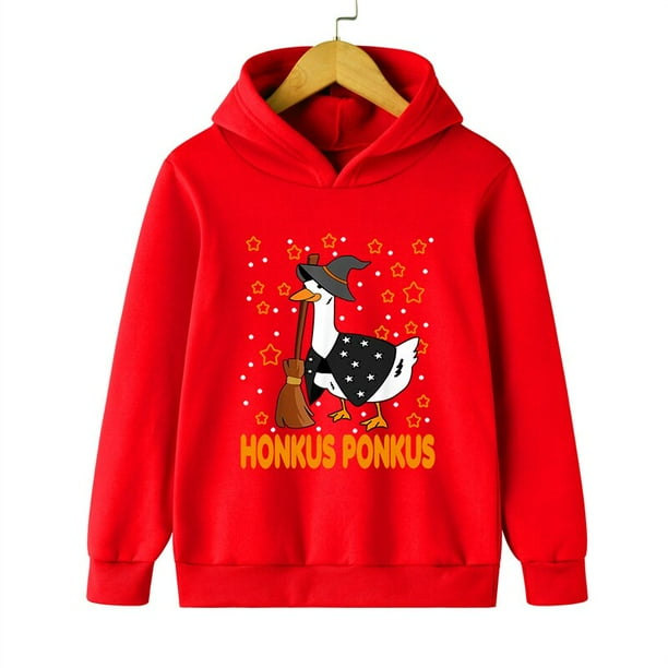 Honkus-Sudadera con capucha para niños y niñas, ropa con estampado de Ponkus, pato, bruja, divertido, de marca de dibujos animados, para Halloween