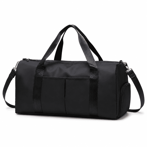 Gym Bag Weekender Duffle Bag for Women & Men - Travel Sports Tote, Waterproof Foldable, Black