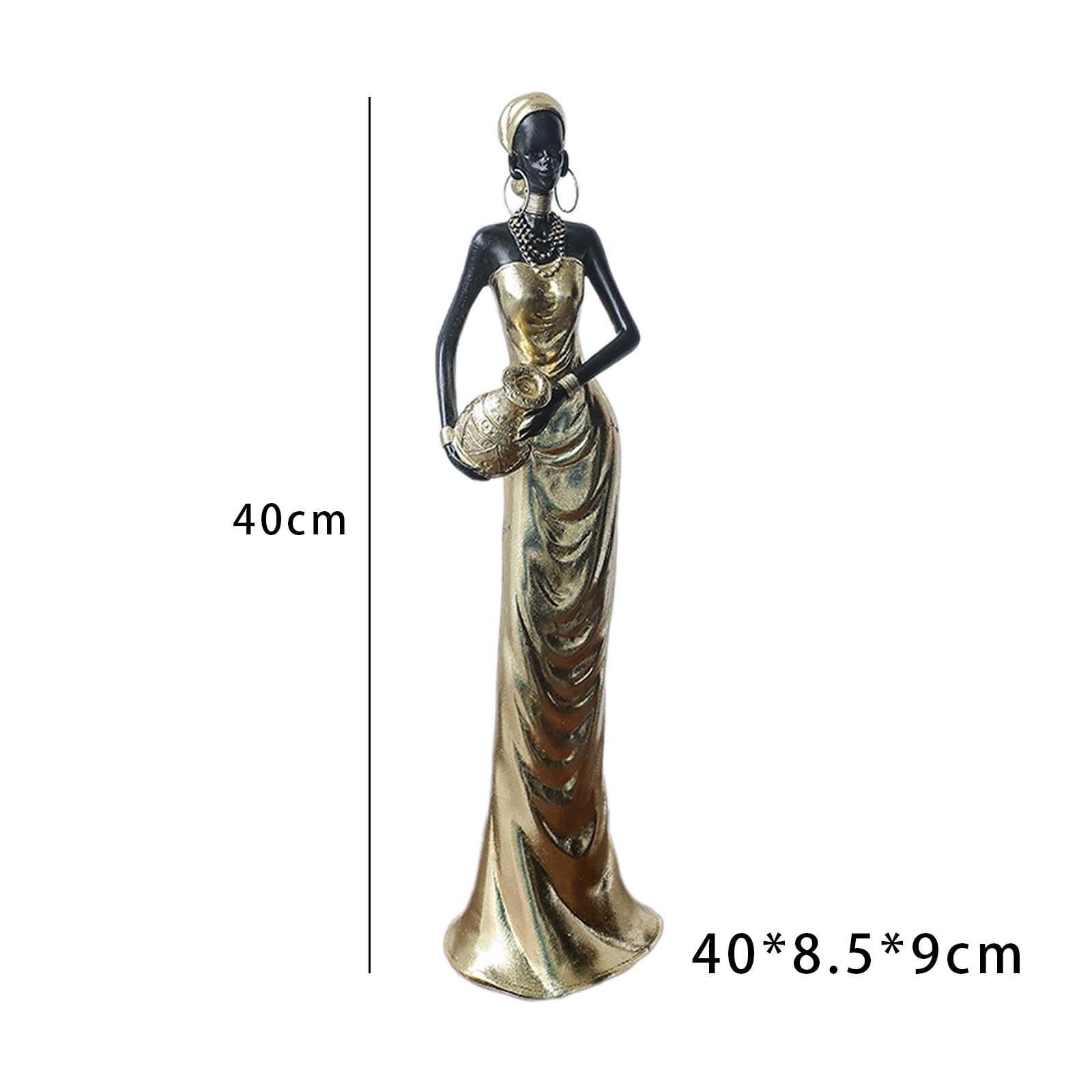 Fiocias Acrylic Toilet Paper Storage Box Modern Paper Towel Dispenser Wall Mounted Toilet Tissue Paper Holder African Figurine Tribal Lady Statue Vintage Art