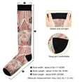 thumbnail image 3 of FORMRS Womens Knee High Socks Casual Long Thick Travel Daily Wear, 2 Pairs, Light Pink Gingerbread Houses, 3 of 6