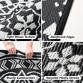 thumbnail image 5 of VUNATE Outdoor Rug 5x8 Patio Rug Clearance Plastic Waterproof Indoor Outdoor Mat for Picnic RV Porch Camping Reversible Lightweight Boho Outside Rug Black White, 5 of 7