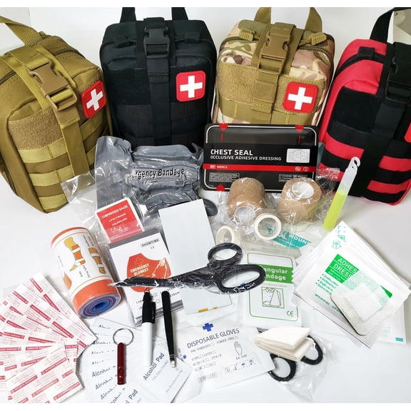 IFAK Trauma Kit  Medical First Aid Bleeding Control Emergency Survival Bag for Camping Hiking Outdoor Gear Supplies Black