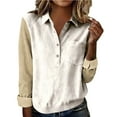 thumbnail image 1 of RXMEKW Long Sleeve Lapel Cardigan for Women, Loose Fit Pullover Top, Standard Thickness, Solid Color, 1 of 5