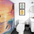 thumbnail image 4 of Sunset Jumping Dolphin Shower CurtainCloth Fabric Bathroom Decor Set with Hooks, 4 of 7