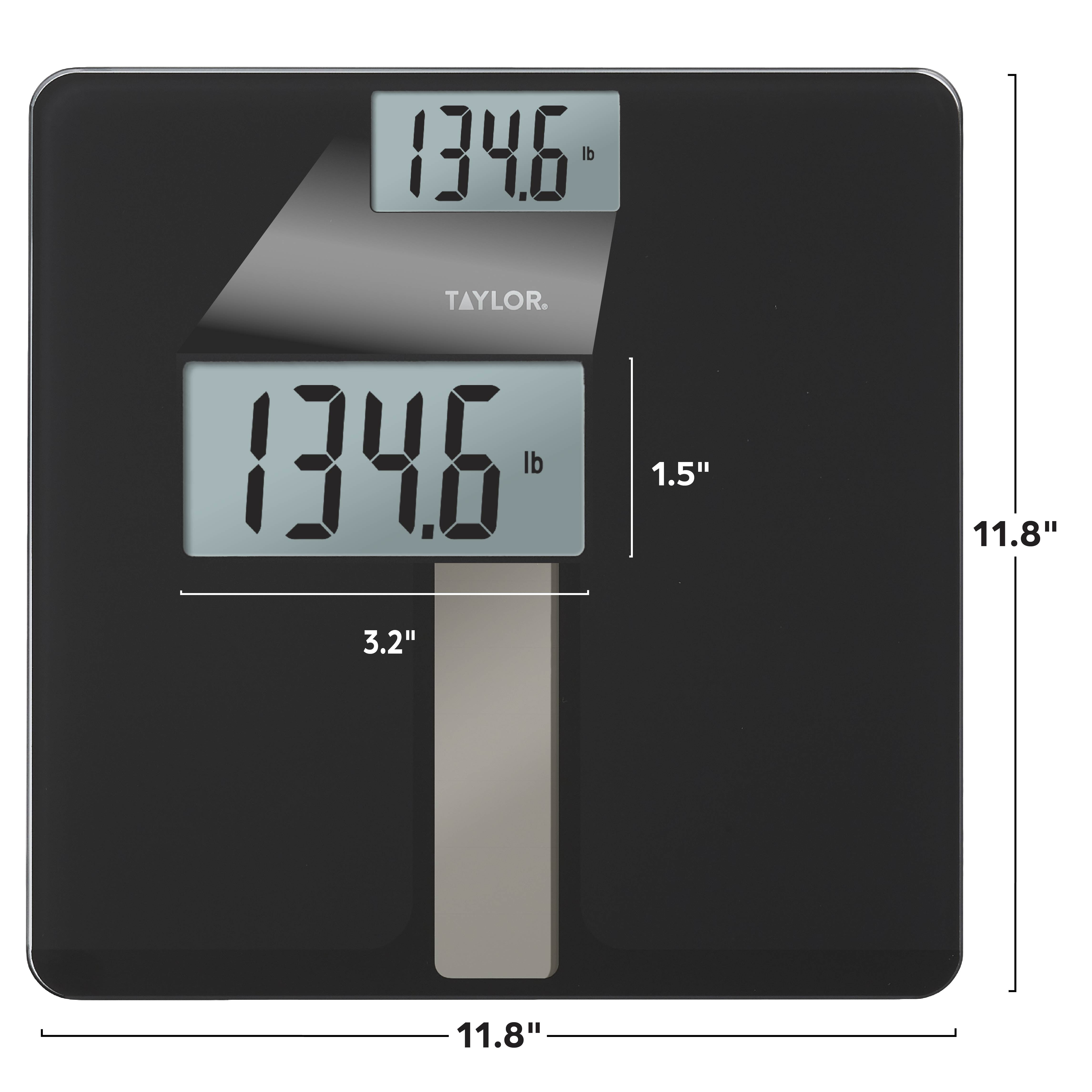 Taylor Light-Powered 11.8" x 11.8" Digital Bath Scale Black