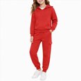 thumbnail image 5 of NOLDARES Toddler Baby Boy Fall Clothes Long Sleeve Hoodie Sweatshirts Pants Set Infant Winter Outfits(T017-Red), 5 of 6