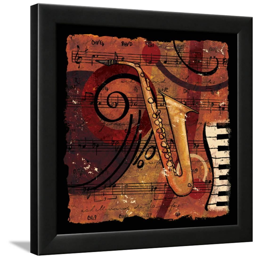 Jazz Music IV Framed Print Wall Art By CW Designs Inc - Walmart.com