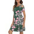 thumbnail image 4 of Pompotops Robe Longue Ample en Coton et Lin à Col Rond Manches Bouffantes Mi-Longue, 4 of 6