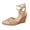 Beige, variant on Wedge Heels for Women Point Closed Toe Lace Heeled Sandals Adjustable Ankle Strap Slip on Comfortable Spring Summer Travel Shoes Beige Size 8.5
