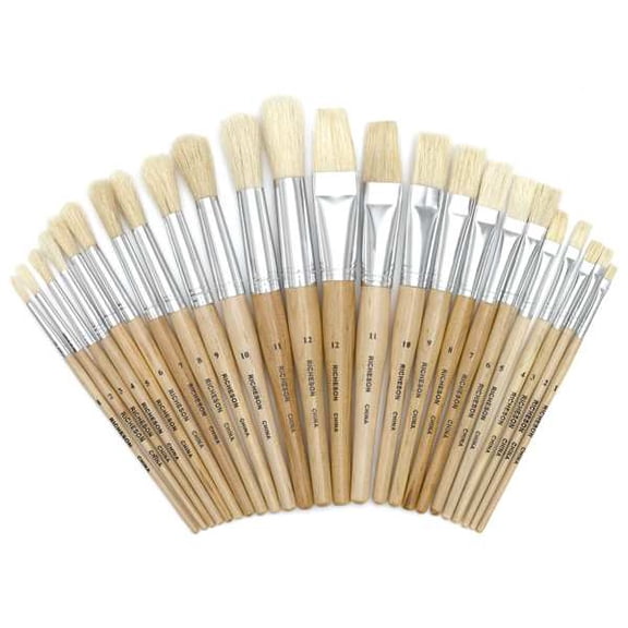 Richeson White Bristle Easel Brush Set