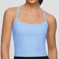 thumbnail image 4 of Staron Women's Sports Tank Top with Built-in Bra Round Neck Sleeveless Quick-Dry Solid Casual Yoga Running Workout Athletic Top, Blue S, 4 of 6