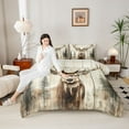 thumbnail image 4 of Homewish Elk Deer Moose Queen Comforter Set for Men, Jungle Pine Tree Plant Bedding Sets, Western Wildlife Theme Reversible Bedding Comforter Set, Breathable Home Decor, 3-Piece, 4 of 8