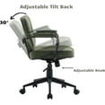 thumbnail image 6 of HEAH-YO Modern Armless Desk Chairs Set of 1, Swivel Computer Task Chair with Wheels and Armrests, PU Leather Adjustable Office Chair with Backrest for Home Base, Green, 6 of 15