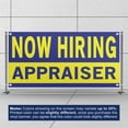 thumbnail image 3 of Now Hiring Appraiser 13 oz Heavy Duty Vinyl Banner Appraiser Jobs Available Appraiser Help Wanted Sign for Business Indoor/Outdoor Single-Sided with Metal Grommets (4x8 ft, Bl & Ye), 3 of 6
